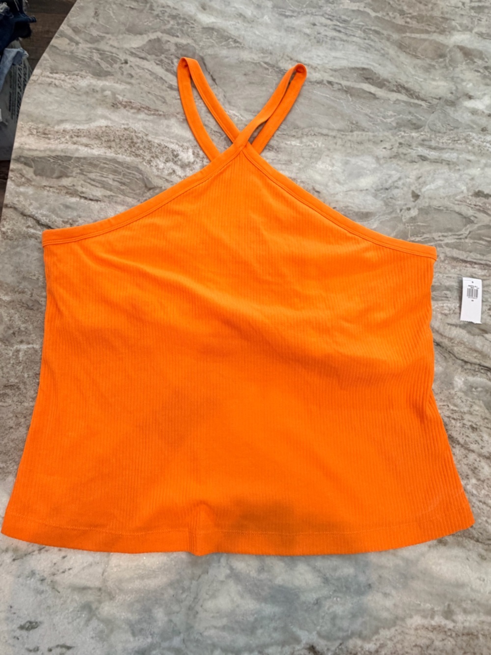Old Navy Active Orange Ribbed Tank Top 3X NWT Workout Crop Athletic